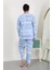 Kadın Büyük Beden Uzun Kol Penye Pijama Takımı Mavi 2