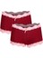 Kadın Pamuklu 2li Boxer Bordo 1