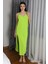 Kadın Ip Askılı Uzun Yırtmaçlı Pamuk Penye Gecelik Yeşil 1
