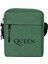 Queen Logo Omuz Çantası Fermuarlı Yeşil Renk 1