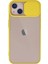 Ieg iPhone 13 Kılıf Palm Buzlu Kamera Sürgülü Silikon - Sarı 1