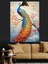 Tavus Kuşu Rengarenk Tüyler Canlı Dekoratif Kanvas - Mdf Ahşap Tablo 5
