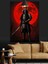 Kırmızı Ay ve Ninja Suikastçı Siyah Dekoratif Kanvas - Mdf Ahşap Tablo 5