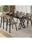 Axton Serisi Sabit Mdf 90X168 Siyah Mermer Desen Mutfak Masa Takımı 4 Cappucino Sandalye 1