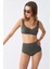Kadın Basic Haki Pedli Yüksek Bel Bikini Takımı 4