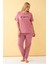 Kadın Somon Go Getter Yazılı Büyük Beden Pijama Takımı 1