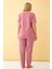 Kadın Somon Go Getter Yazılı Büyük Beden Pijama Takımı 5