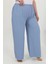 Kadın Büyük Beden Bürümcük Pantolon Mavi 3
