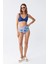 Kadın Pedli Yaprak Desenli Yüksek Bel Sax Bikini Takımı 1
