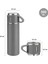 Paslanmaz Çelik Termos Siyah Renk 3 Bardaklı Termos Seti Vakumlu Termos Seti Içecek 500 ml Çelik Mav 2