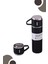 Premium 3 Bardaklı Çay Termosu 500ML Paslanmaz Çelik Kahve Termosu Hediye Çantalı Set 5