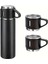 Erkek Termos 500ML 3 Bardaklı A+ Kalite Paslanmaz Çelik Kahve Termosu Hediye Çantalı 6