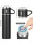 Paslanmaz Çelik Termos Renkli 3 Bardaklı 500 ml Kutulu Set Içecek 500 ml Metal Yeşil 6 Saat Kutulu C 3