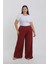 Kadın Büyük Beden Bordo Rahat Kesim Baggy Tek Alt 2