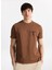 D5WM-TST3860 Açık Kahve Bisiklet Yaka Relaxed Baskılı Erkek T-Shirt 1