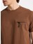 D5WM-TST3860 Açık Kahve Bisiklet Yaka Relaxed Baskılı Erkek T-Shirt 4