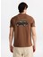 D5WM-TST3860 Açık Kahve Bisiklet Yaka Relaxed Baskılı Erkek T-Shirt 5
