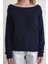 69633 Kadın Kayık Yaka Yün Karışımlı Premium Triko Kazak Lacivert 4