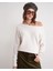 69633 Kadın Kayık Yaka Yün Karışımlı Premium Triko Kazak Kemik 1