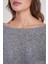 69633 Kadın Kayık Yaka Yün Karışımlı Premium Triko Kazak Gri 5