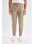 %100 Pamuk Yazlık Jogger Pantolon Basic Düz Beli Bağcıklı Cepli Lastikli Paça D7782AX24AU 4