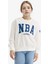 Kız Çocuk NBA Wordmark Oversize Geniş Kalıp Bisiklet Yaka Sweatshirt F3200A825AU 1