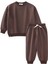 Basic Karyoka Detaylı Sweatshirt Takım 3-8 Yaş Kahverengi 1
