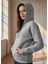 Unısex Kapüşonlu Sweatshirt Gri Gri - M 1