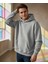 Unısex Kapüşonlu Sweatshirt Gri Gri - M 2