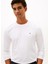 Bisiklet Yaka Beyaz Erkek T-Shirt MW0MW27908YBR_LUXURY Interlock Ls T 3