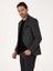 Erkek Siyah Slim Fit İpek Kaşmir Karışımlı Mikro Desenli Blazer Ceket 50310753-VR046 3