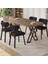 Axton Serisi Sabit Mdf 90X168 Atlantik Çam Mutfak Masa Takımı 4 Siyah Sandalye 1