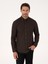 Erkek Koyu Kahverengi Slim Fit Uzun Kollu Gömlek 50313122-VR084 1
