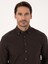 Erkek Koyu Kahverengi Slim Fit Uzun Kollu Gömlek 50313122-VR084 2