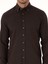 Erkek Koyu Kahverengi Slim Fit Uzun Kollu Gömlek 50313122-VR084 6