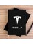 Tesla Logo Text Siyah Çizgisiz Kanvas Defter Çizgisiz 1