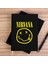 Nirvana Logo Siyah Kanvas Defter Çizgisiz 1