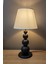 Misu Siyah Ayaklı Abajur Masa Lambası Krem Şapka Salon Yatak Odası Abajur 1