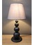 Misu Siyah Ayaklı Abajur Masa Lambası Gri Şapka Salon Yatak Odası Abajur 1
