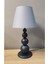 Misu Siyah Ayaklı Abajur Masa Lambası Gri Şapka Salon Yatak Odası Abajur 2