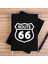 ROUTE66 Logo Siyah Kanvas Defter Çizgisiz 1
