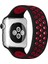 Apple Watch 42MM Ayarlı Delikli Silikon Kordon - Siyah-Kırmızı 1