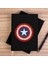 Captain America Sheild Siyah Kanvas Defter Çizgisiz 1