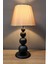 Misu Siyah Ayaklı Abajur Masa Lambası Parlak Kahve Şapka Salon Yatak Odası Abajur 1