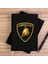 Lamborghni Gold Logo Siyah Çizgisiz Kanvas Defter Çizgisiz 1
