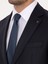Erkek Koyu Lacivert Slim Fit Yün Karışımlı Mikro Desenli Takım Elbise 50315597-VR100 7