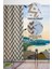 Halkalı Kornişli Kahve-Krem Zikzak Desenli Su Geçirmez Balkon Perdesi Gölgelik Branda 2