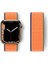 Apple Watch 38MM Hasırlı Cırtcırtlı Kordon - Lacivert-Turuncu 1