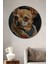 Soylu Chihuahua Köpek Portresi Ahşap Mdf Dekoratif Yuvarlak 1