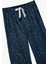 Yıldız Desenli Beli Bağcıklı Bol Paça Kadife Pijama Altı 3